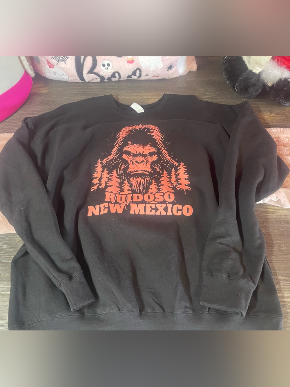 Tultex Black Crewneck with Orange Ruidoso New Mexico Graphic